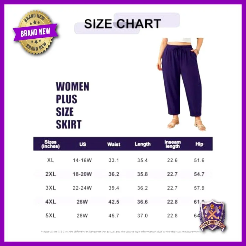 Plus Size Palazzo Pants Wide Leg Lounge Drawstring Ankle Cropped Casual